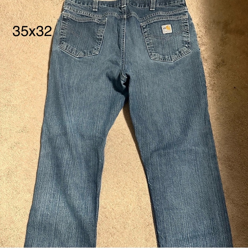 Carhartt Men's Relaxed Fit Blue Jeans, 35x32